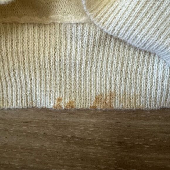 Vivien Forest Size S Beaded Pearl Embroidered Sweater Cream Coquette Grannycore - Picture 10 of 10